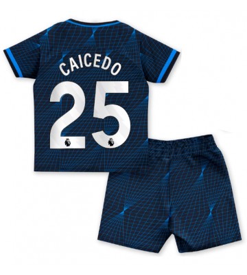Chelsea Moises Caicedo #25 Udebanesæt Børn 2023-24 Kort ærmer (+ korte bukser)